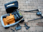 Einzelteile des Worx WG-783E Akku-Rasenmähers