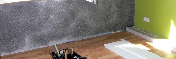 Frisch verlegtes Laminat in Ahorn Optik