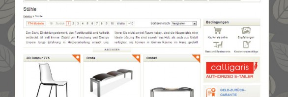 Screenshot Sediarreda Möbel-Shop