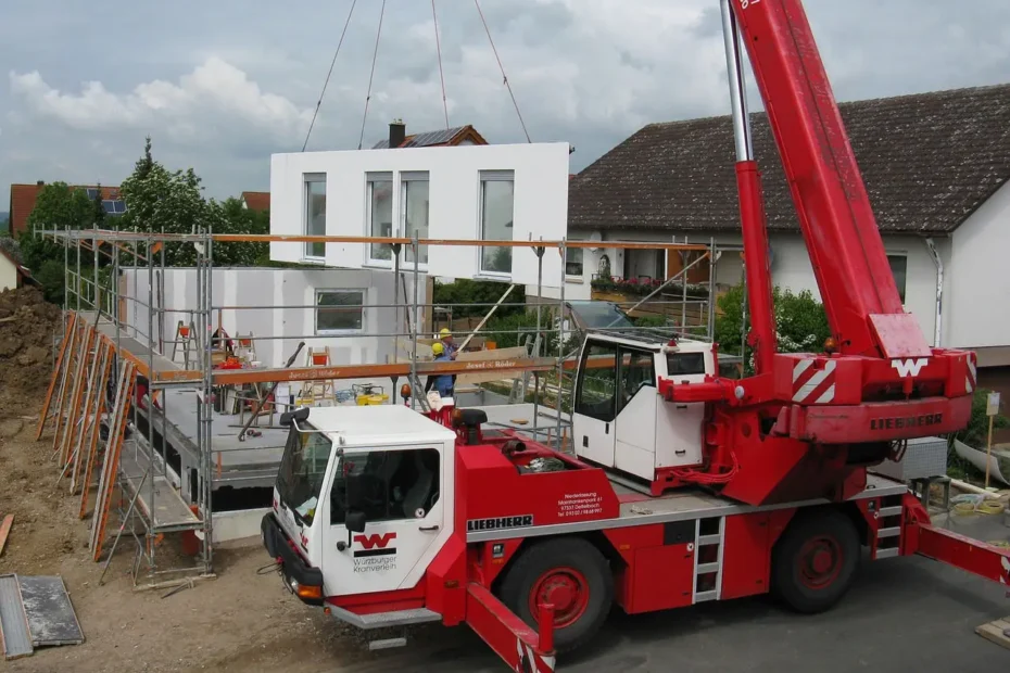 Fertighäuser kommen in Modulen auf die Baustelle