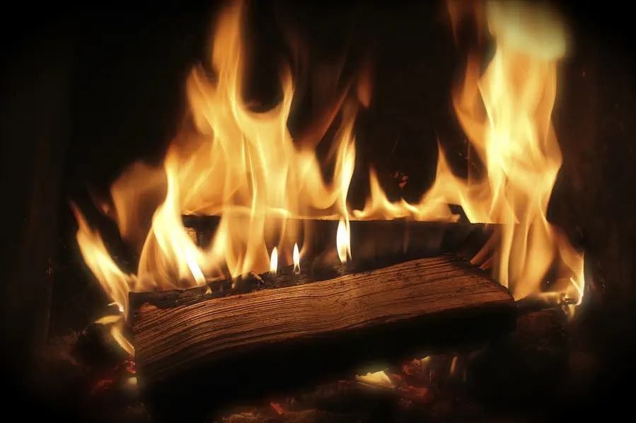 Kaminfeuer mit kammergetrocknetem Brennholz